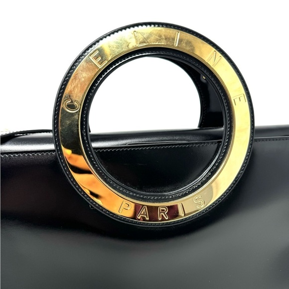 Celine 2-Way Black Leather Smooth Crossbody Top Handle Bag - Picture 2 of 15